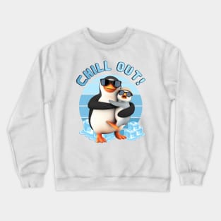 Chill Out Penguins Mom and Baby Crewneck Sweatshirt